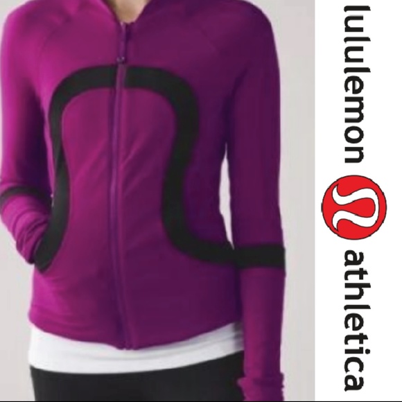 lululemon athletica Tops - Lululemon pink & gray Forme zip-up, size 8